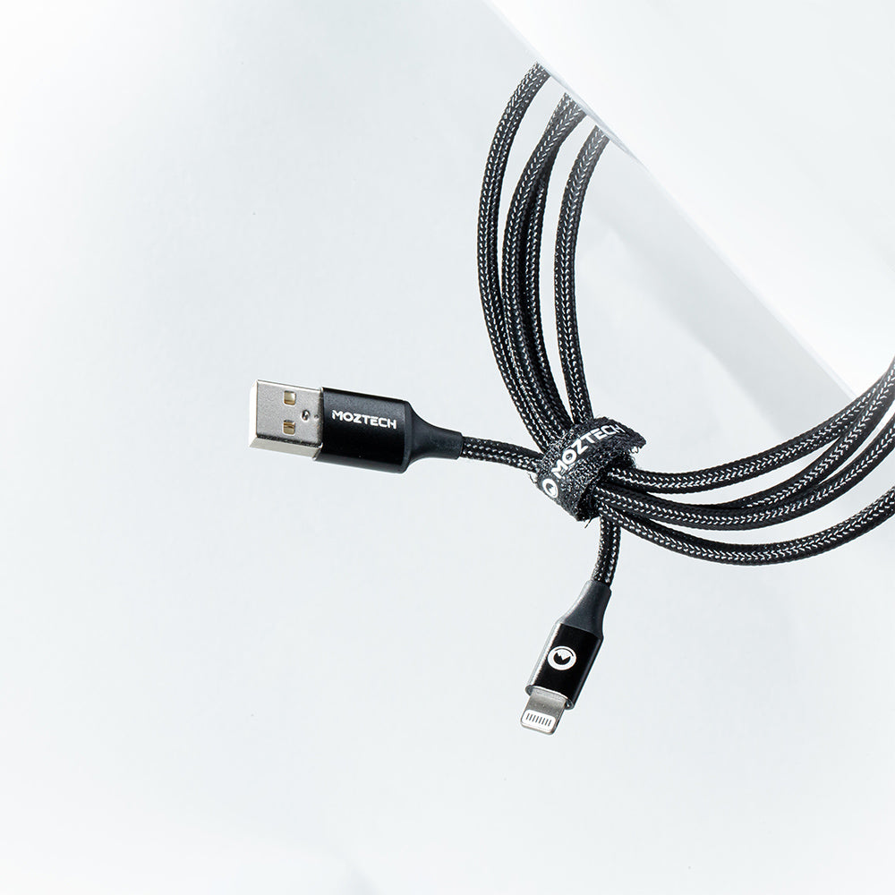 MOZTECH USB-A to Lightning 編織傳輸充電線 蘋果MFi認證