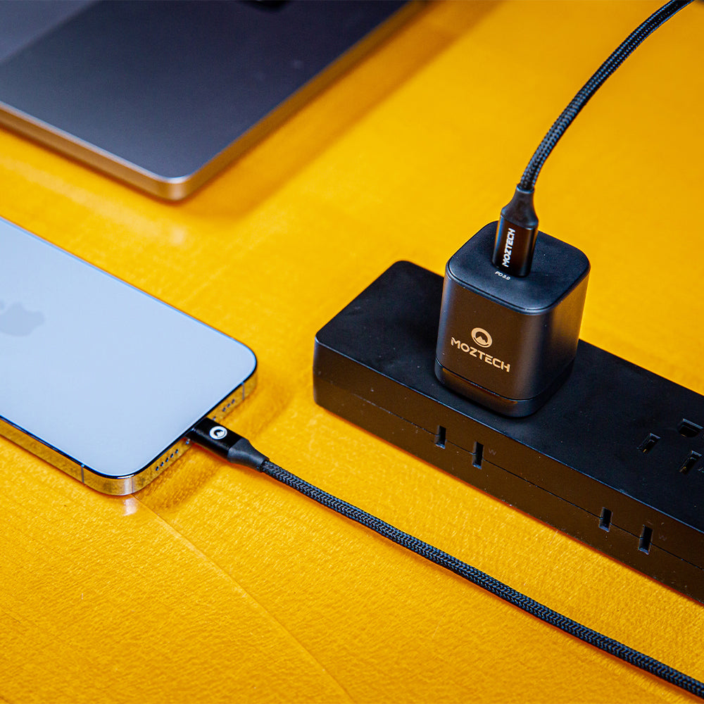 MOZTECH USB-C to Lightning 編織傳輸充電線 蘋果MFi認證