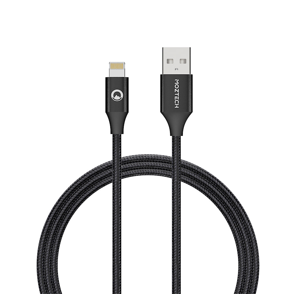 MOZTECH USB-A to Lightning 編織傳輸充電線 蘋果MFi認證