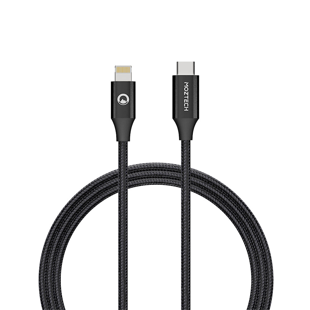 MOZTECH USB-C to Lightning 編織傳輸充電線 蘋果MFi認證