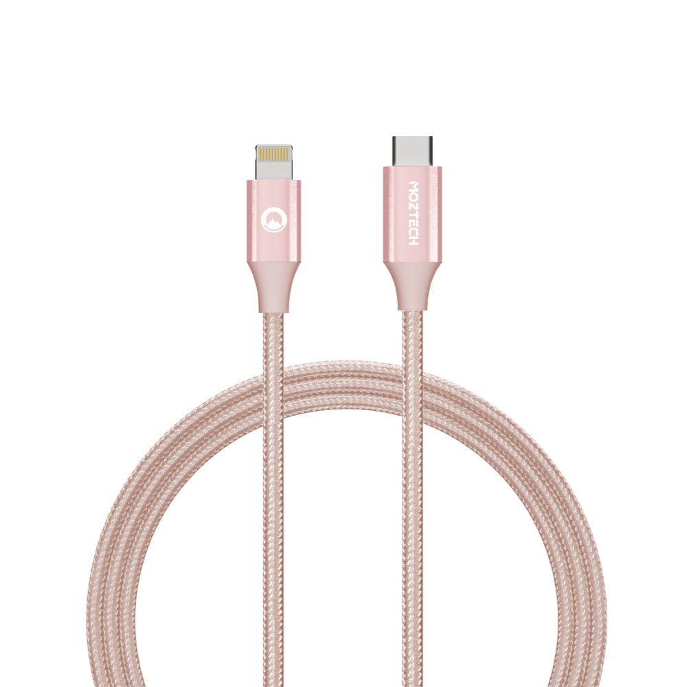 MOZTECH USB-C to Lightning 編織傳輸充電線 蘋果MFi認證